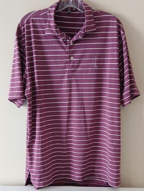 Peter Millar Mauve Striped Polo with White Lines